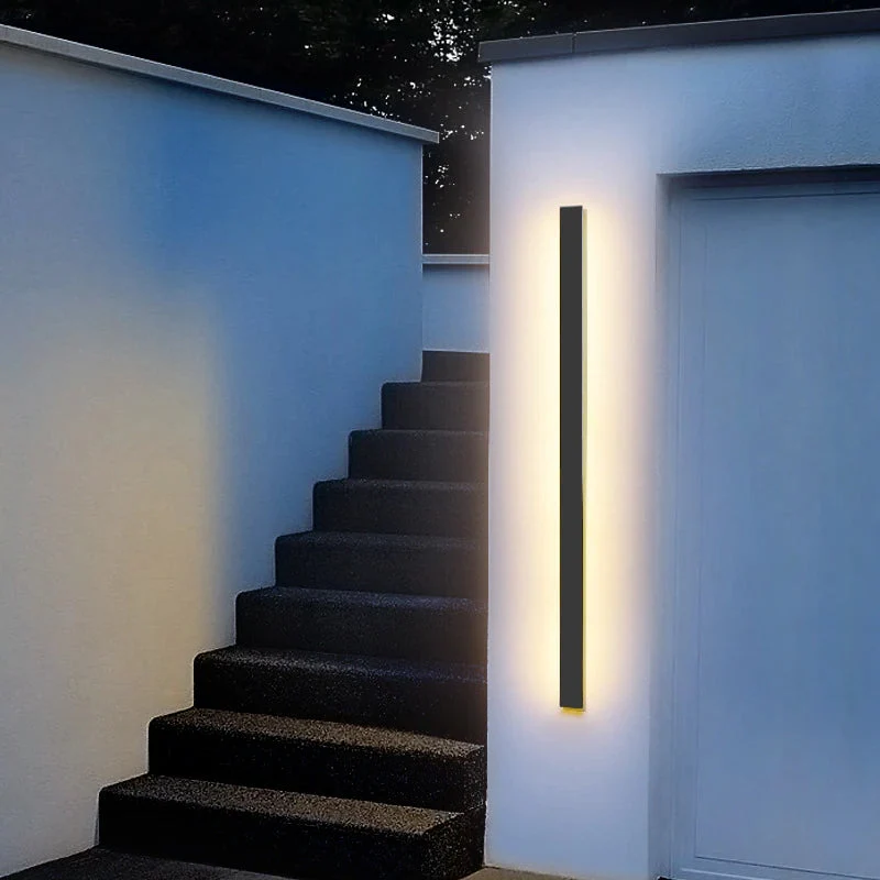 Aluminium Waterdichte Buitenwandlamp Lineair LED Strak Design Zwart Chroom Tuin Veranda Garage Sfeerlicht 40-240cm | Sansoti