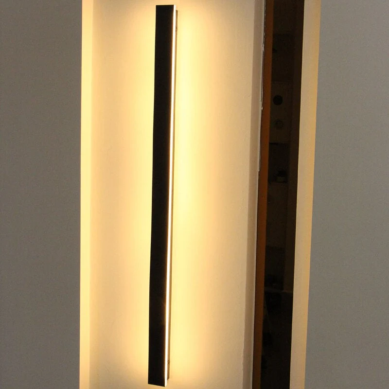 Aluminium Waterdichte Buitenwandlamp Lineair LED Strak Design Zwart Chroom Tuin Veranda Garage Sfeerlicht 40-240cm | Sansoti
