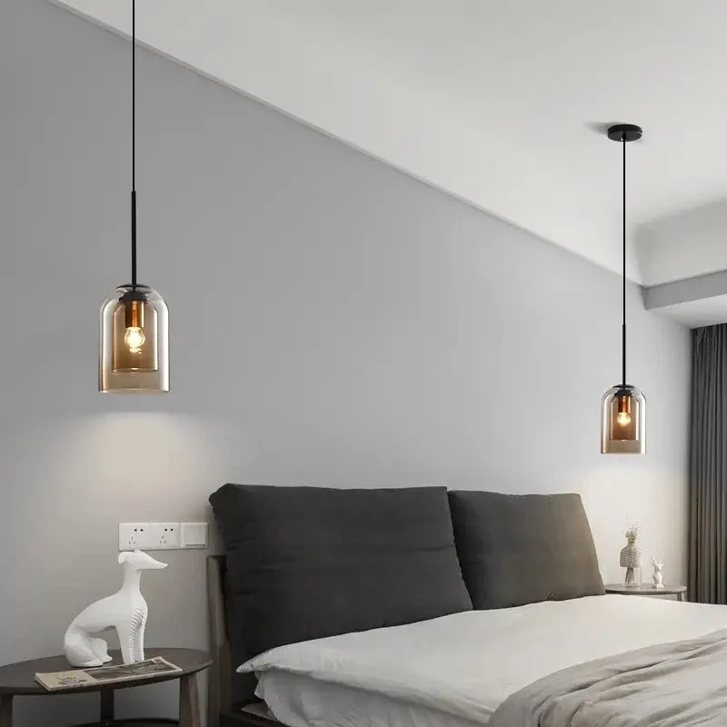 Dubbele Glazen Hanglamp Transparant Glas Nordic Design Scandinavisch Keukeneiland Eetkamer Woonkamer Modern Verlichtingsarmatuur Plafondverlichting E26/E27 Verstelbare Kabels Elegante Verlichting | Sansoti