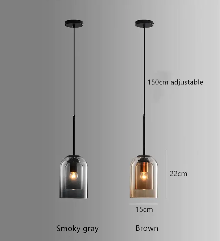 Dubbele Glazen Hanglamp Transparant Glas Nordic Design Scandinavisch Keukeneiland Eetkamer Woonkamer Modern Verlichtingsarmatuur Plafondverlichting E26/E27 Verstelbare Kabels Elegante Verlichting | Sansoti