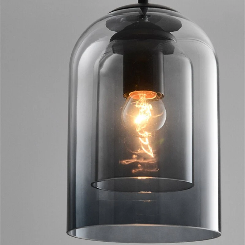 Dubbele Glazen Hanglamp Transparant Glas Nordic Design Scandinavisch Keukeneiland Eetkamer Woonkamer Modern Verlichtingsarmatuur Plafondverlichting E26/E27 Verstelbare Kabels Elegante Verlichting | Sansoti