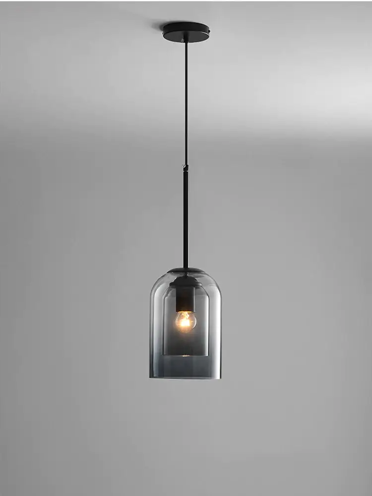 Dubbele Glazen Hanglamp Transparant Glas Nordic Design Scandinavisch Keukeneiland Eetkamer Woonkamer Modern Verlichtingsarmatuur Plafondverlichting E26/E27 Verstelbare Kabels Elegante Verlichting | Sansoti