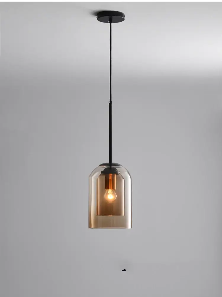 Dubbele Glazen Hanglamp Transparant Glas Nordic Design Scandinavisch Keukeneiland Eetkamer Woonkamer Modern Verlichtingsarmatuur Plafondverlichting E26/E27 Verstelbare Kabels Elegante Verlichting | Sansoti