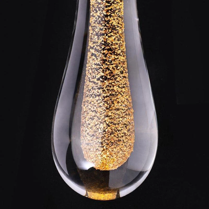 Glazen Hanglamp met Gouden Metalen Armatuur en Geïntegreerde LED-Verlichting – Scandinavisch Design voor Eetkamer, Woonkamer en Keuken | Sansoti