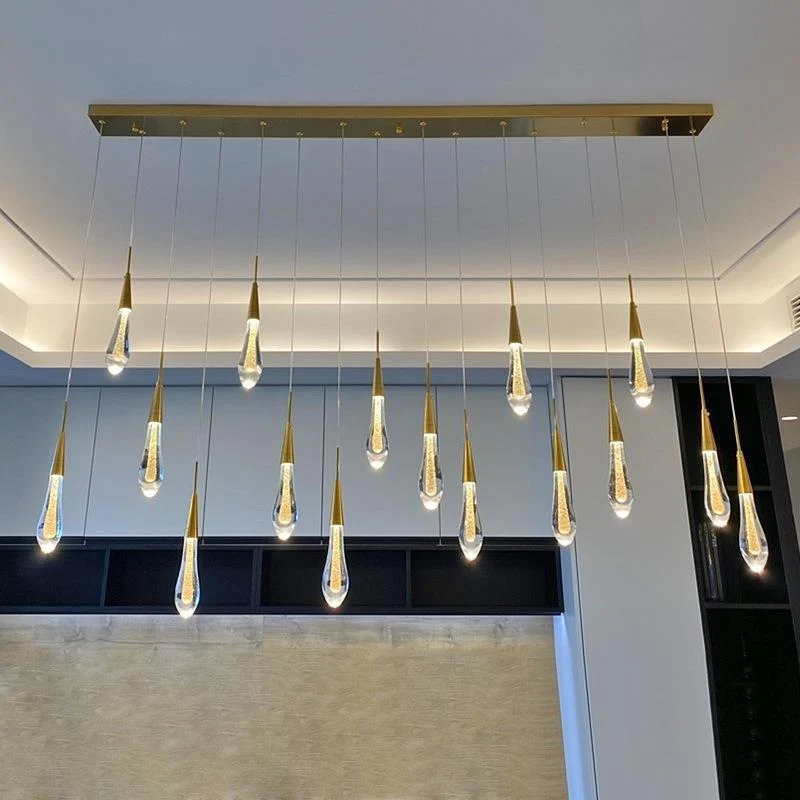 Glazen Hanglamp met Gouden Metalen Armatuur en Geïntegreerde LED-Verlichting – Scandinavisch Design voor Eetkamer, Woonkamer en Keuken | Sansoti