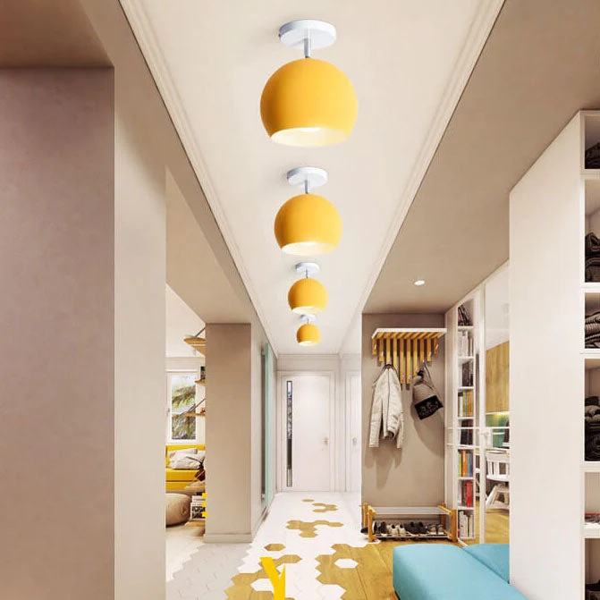 IJzeren Plafondlamp met Houtaccenten – Kleurrijk Design voor Gang en Woonkamer | Sansoti