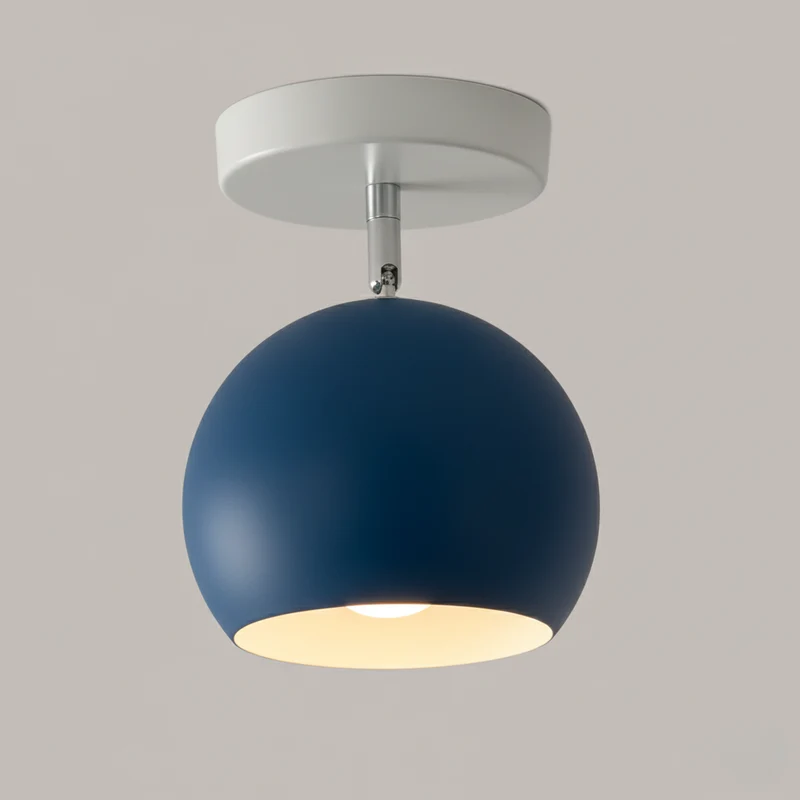 IJzeren Plafondlamp met Houtaccenten – Kleurrijk Design voor Gang en Woonkamer | Sansoti