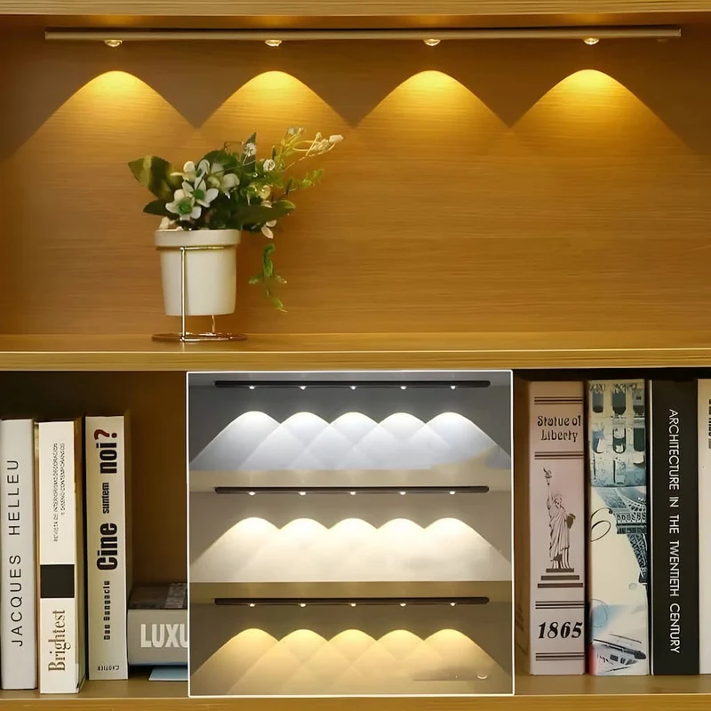Draadloze LED-lamp met Bewegingssensor Oplaadbaar USB-C Dimbaar 3 Lichtkleuren Magnetische Installatie voor Gang Kast Slaapkamer Keuken tot 2 Maanden Gebruik | Sansoti