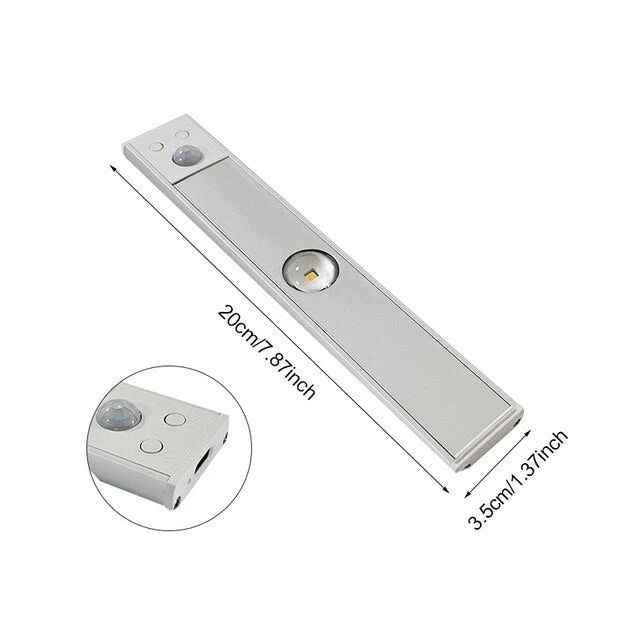 Draadloze LED-lamp met Bewegingssensor Oplaadbaar USB-C Dimbaar 3 Lichtkleuren Magnetische Installatie voor Gang Kast Slaapkamer Keuken tot 2 Maanden Gebruik | Sansoti