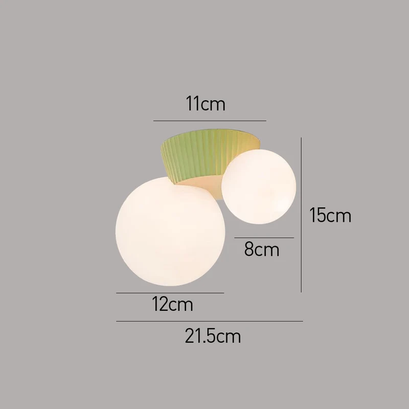 Moderne Plafondlamp met Dubbele Bollen – Stijlvolle Scandinavische Wandverlichting voor Woonkamer en Slaapkamer | Sansoti