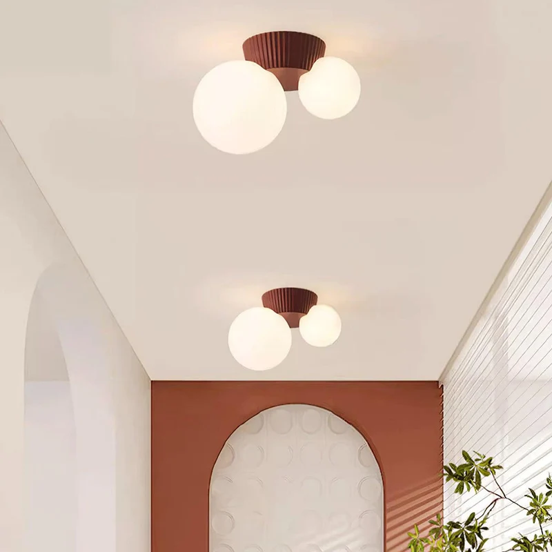 Moderne Plafondlamp met Dubbele Bollen – Stijlvolle Scandinavische Wandverlichting voor Woonkamer en Slaapkamer | Sansoti