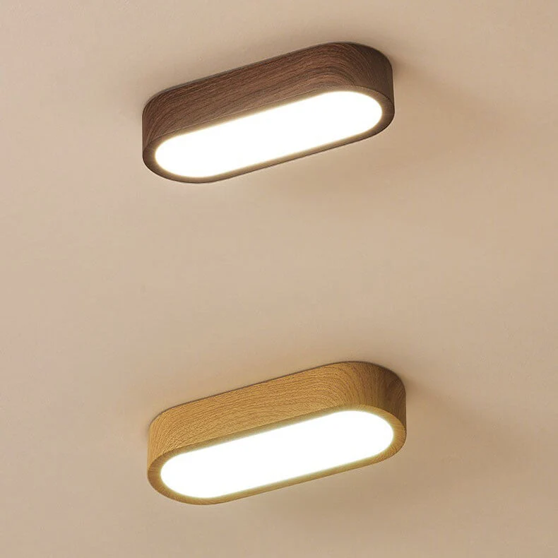 Plafondlamp Hout met Ingebouwde LED 8W – Moderne Flush Mount Verlichting in Natuurlijke Houtnerf Finish | Sansoti