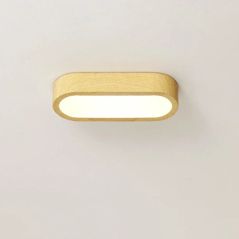 Plafondlamp Hout met Ingebouwde LED 8W – Moderne Flush Mount Verlichting in Natuurlijke Houtnerf Finish | Sansoti