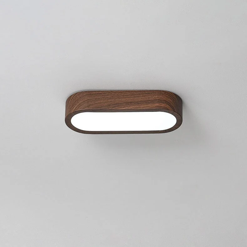 Plafondlamp Hout met Ingebouwde LED 8W – Moderne Flush Mount Verlichting in Natuurlijke Houtnerf Finish | Sansoti