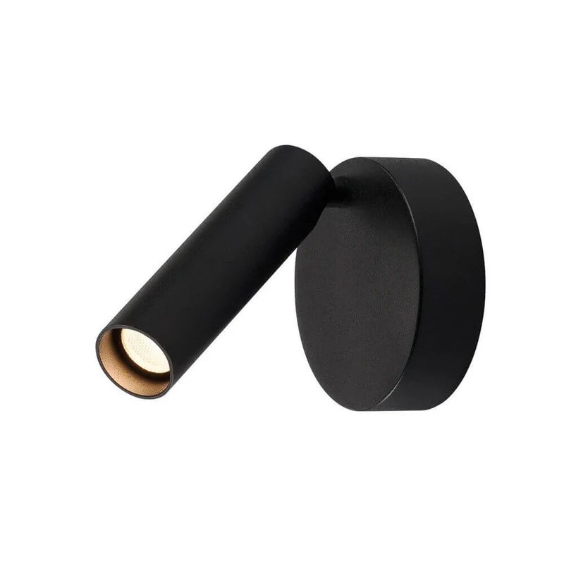 Milan Single Spot LED Wandlampe rund Schwarz 3000K