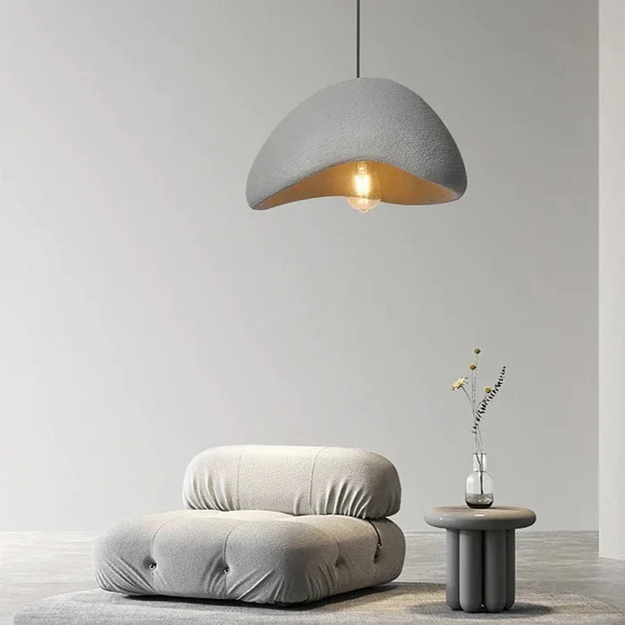 Minimalistische Hanglamp met Natuurlijke Textuur en Warm Sfeerlicht voor Eetkamer en Woonkamer | Sansoti