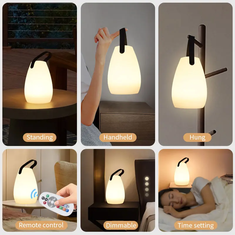 Draadloze Outdoor LED Lamp met Afstandsbediening en Timer - Waterdicht Sfeerverlichting met 8 Kleuren voor Terras en Tuin | Sansoti
