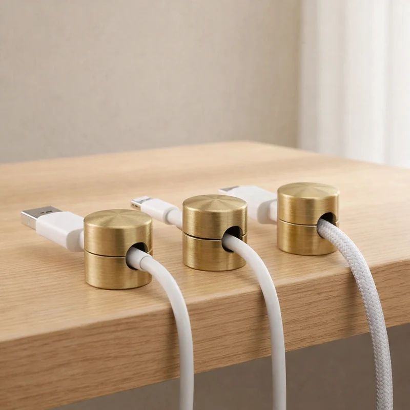 Metalen Kabelclips voor Bureau en Muur – Schroefmontage Set van 3 – Nette Kabelorganisatie Zwart Zilver Goud | Sansoti