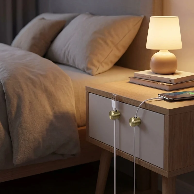 Metalen Kabelclips voor Bureau en Muur – Schroefmontage Set van 3 – Nette Kabelorganisatie Zwart Zilver Goud | Sansoti