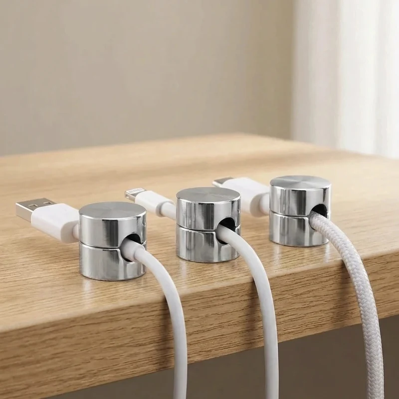 Metalen Kabelclips voor Bureau en Muur – Schroefmontage Set van 3 – Nette Kabelorganisatie Zwart Zilver Goud | Sansoti