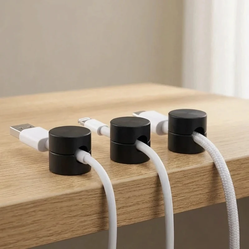 Metalen Kabelclips voor Bureau en Muur – Schroefmontage Set van 3 – Nette Kabelorganisatie Zwart Zilver Goud | Sansoti
