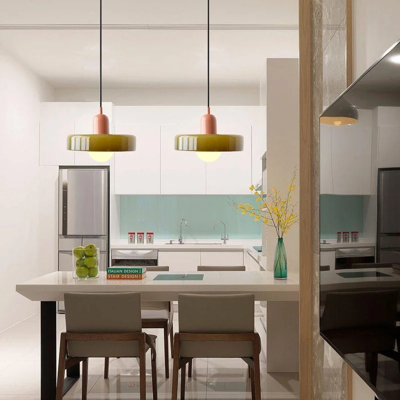 Verstelbare Glazen Hanglamp met Bauhaus-Design – Eetkamer en Woonkamer Verlichting | Sansoti