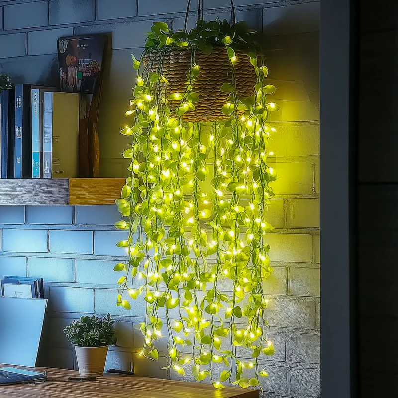 LED-Slinger Kunstplant met Verlichting 3 Meter Warmwit voor Binnen | Sansoti