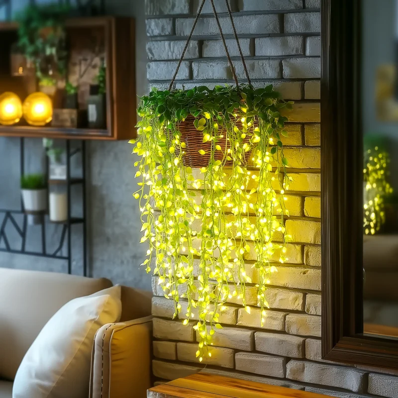 LED-Slinger Kunstplant met Verlichting 3 Meter Warmwit voor Binnen | Sansoti