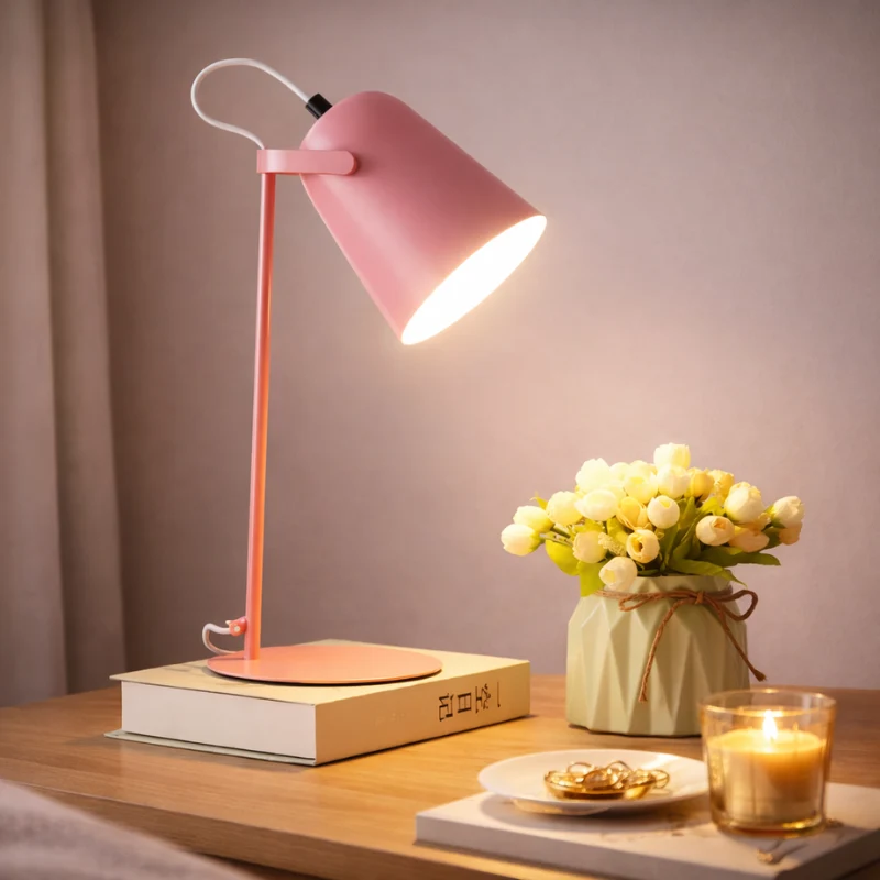 Draaibare Tafellamp met Verstelbare Lichtbundel – Design Verlichting in Zachte Macaron Tinten voor Bureau & Leeshoek | Sansoti