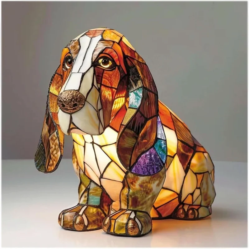 LED Nachtlampje Hond Beeldje 15 cm USB – Decoratieve Hondenrassen Sfeerlamp voor Slaapkamer Bureau Kinderkamer | Sansoti