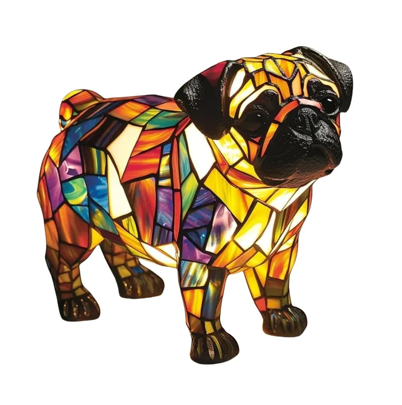 LED Nachtlampje Hond Beeldje 15 cm USB – Decoratieve Hondenrassen Sfeerlamp voor Slaapkamer Bureau Kinderkamer | Sansoti