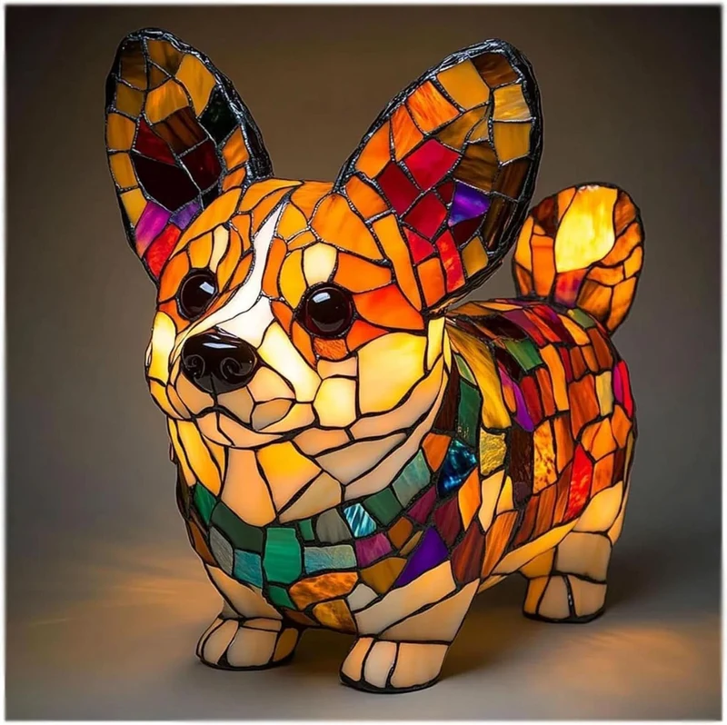 LED Nachtlampje Hond Beeldje 15 cm USB – Decoratieve Hondenrassen Sfeerlamp voor Slaapkamer Bureau Kinderkamer | Sansoti