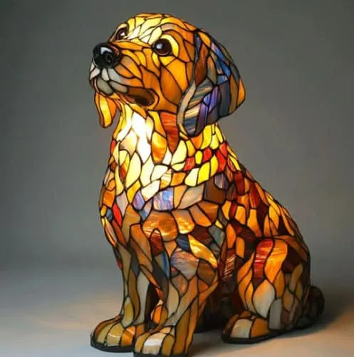 LED Nachtlampje Hond Beeldje 15 cm USB – Decoratieve Hondenrassen Sfeerlamp voor Slaapkamer Bureau Kinderkamer | Sansoti