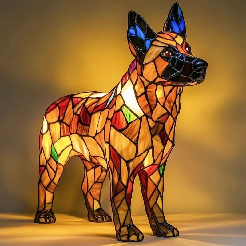 LED Nachtlampje Hond Beeldje 15 cm USB – Decoratieve Hondenrassen Sfeerlamp voor Slaapkamer Bureau Kinderkamer | Sansoti