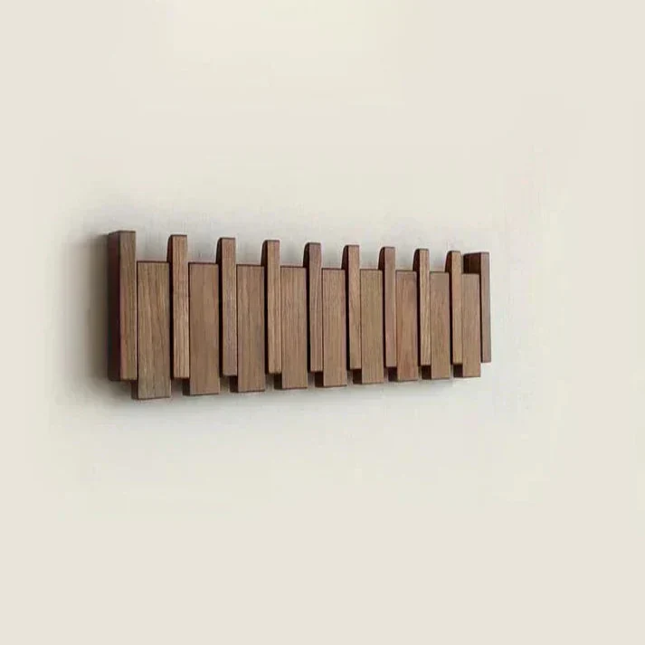 Wandkapstok Piano Vorm Hout Walnoot Beuken 4 6 8 Haken Scandinavisch Design Jashaken Wandmontage Organizer Hal | Sansoti