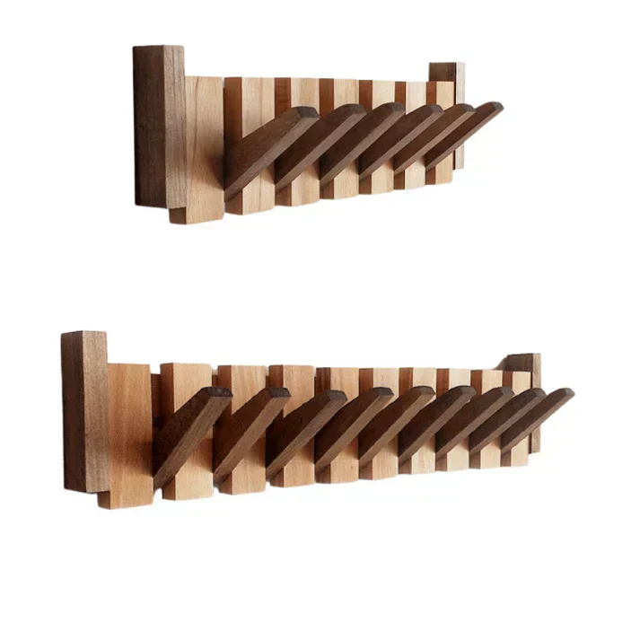 Wandkapstok Piano Vorm Hout Walnoot Beuken 4 6 8 Haken Scandinavisch Design Jashaken Wandmontage Organizer Hal | Sansoti