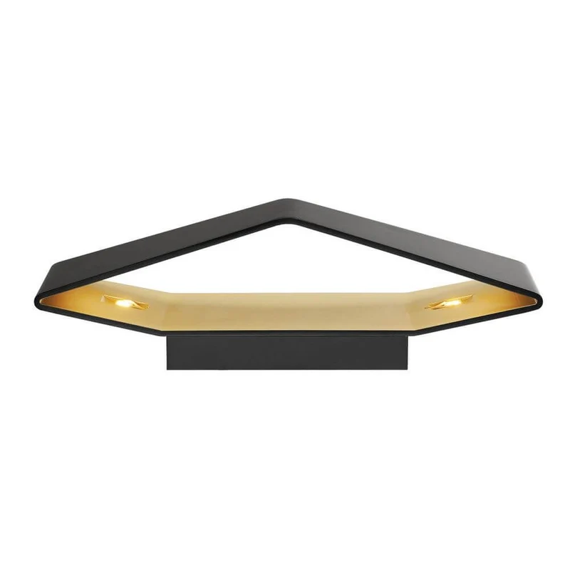 Big Cariso LED Wandleuchte 2 Schwarz Messing 2x9W 3000K