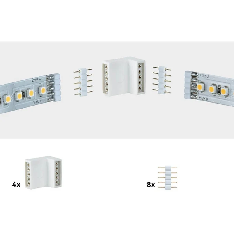 MaxLED Eckverbinder Weiß 4er-Pack inkl. 8 Steckverbinder