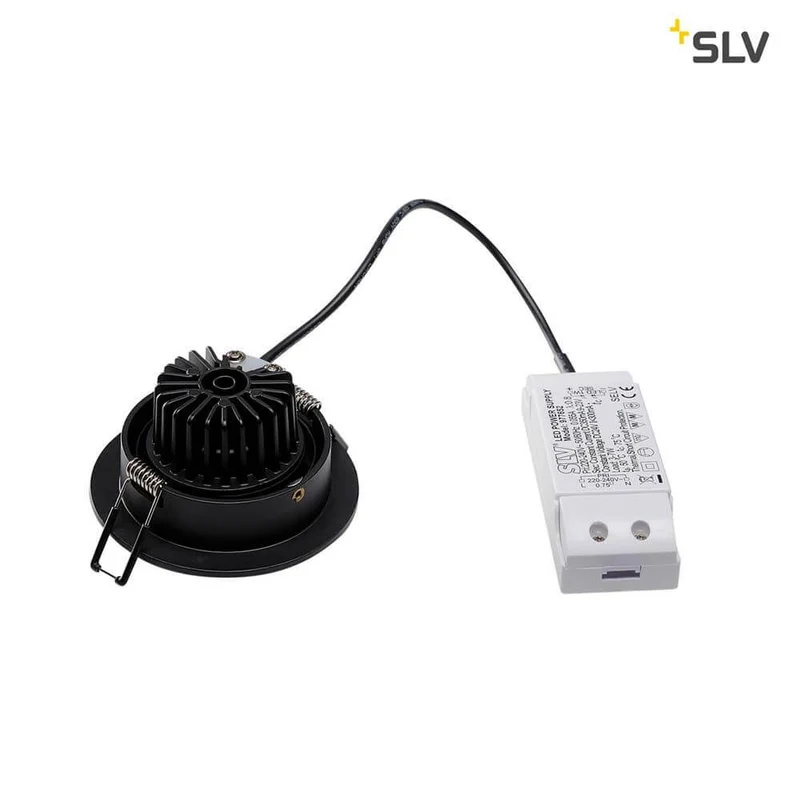 New Tria Round Downlight Schwarz 6W 38° 3000K