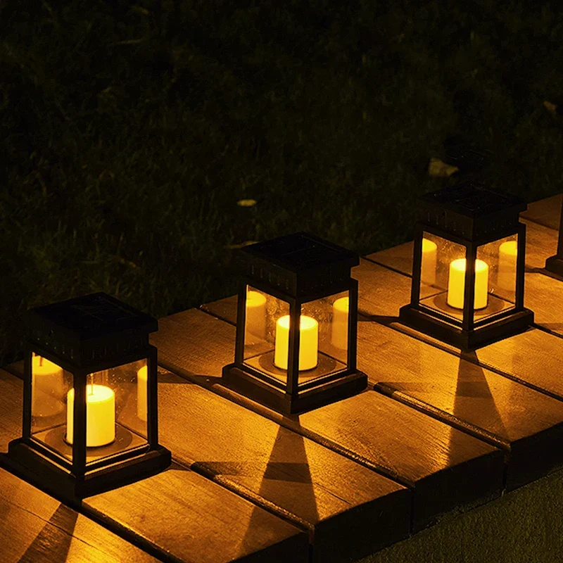Solarlantaarn met Kaarseffect voor Tuin en Terras | Waterdicht IP65 | Automatische Schemersensor | Sansoti