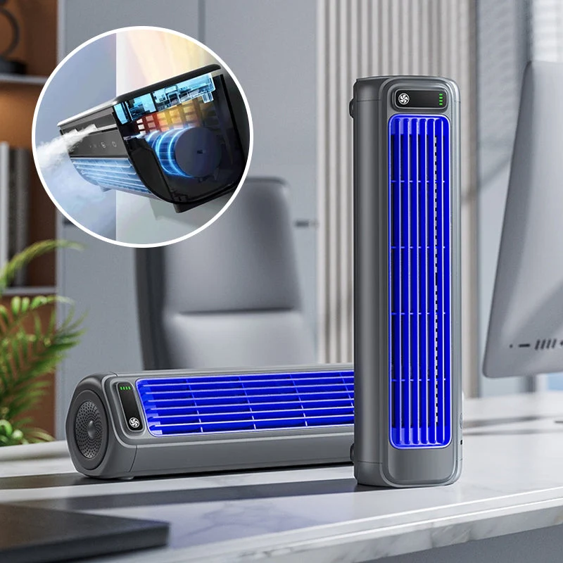 Draadloze Wandmontage Luchtkoeler met 12 Uur Accu – Oplaadbare Ventilator zonder Wieken voor Energiezuinige Koeling | Sansoti