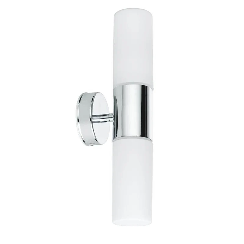 Wandleuchte Lenia IP44 max. 2x40W E14 Chrom Opak Glas
