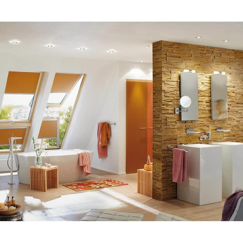 Wandleuchte Lenia IP44 max. 2x40W E14 Chrom Opak Glas