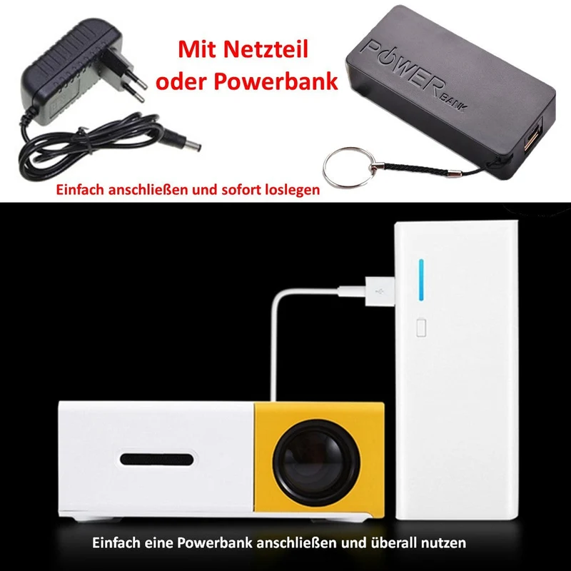 Compacte Mini-Beamer met LED-Projectie – Draagbaar Home Cinema Systeem voor Films en Series | Sansoti