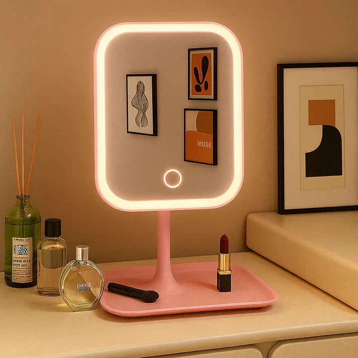 Verlichte Make-upspiegel met 3 Lichtmodi Dimbaar Touch LED Tafelmodel voor Schminken | Sansoti