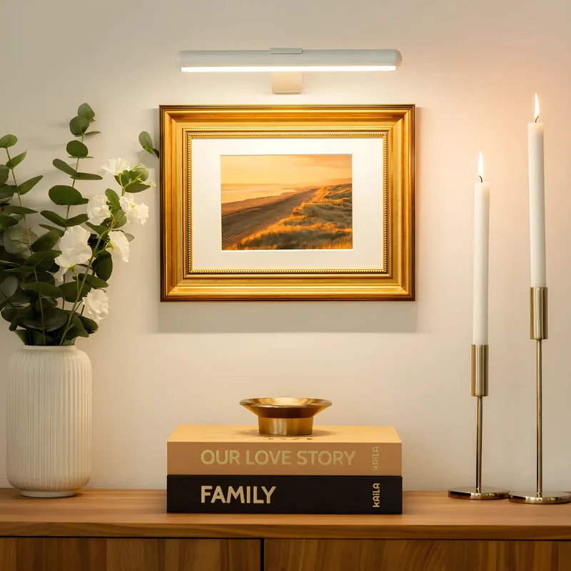 Draadloze LED Schilderijverlichting Zwart Wit Goud Dimbaar Verstelbaar USB Oplaadbaar | Sansoti