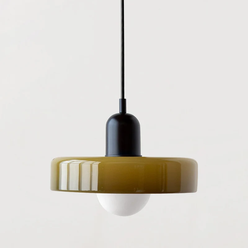 Moderne Hanglamp met Gekleurd Glas 25/35cm E27 Verstelbaar Minimalistisch Design | Sansoti