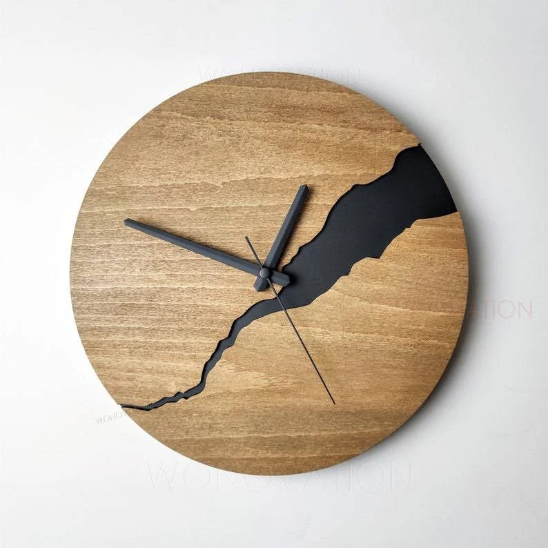 Houten Wandklok 30x30cm met Modern Minimalistisch Design | Sansoti