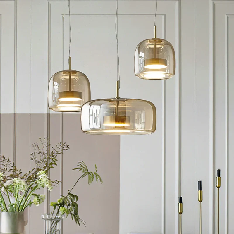Glazen Hanglamp met LED Verlichting Modern Design Woonkamer Slaapkamer | Sansoti