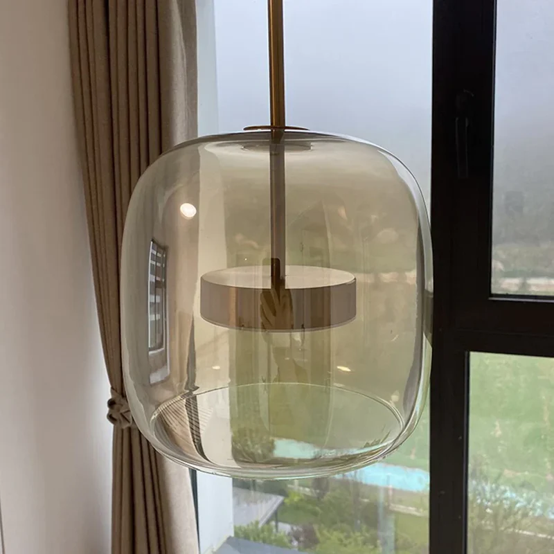 Glazen Hanglamp met LED Verlichting Modern Design Woonkamer Slaapkamer | Sansoti